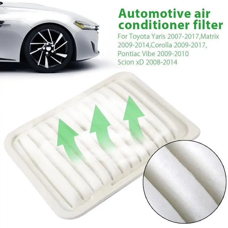 

1x Engine Air Filter Replaces For Toyota For Toyot-a For Corolla/Matrix/Yaris/Scion 17801-21050 17801-0D060 17801-0T030 White