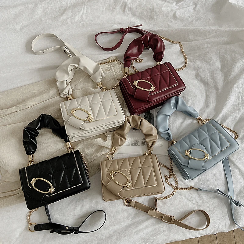 

Korean Fashion Women Handbags New Designer Chain Lady Shoulder Small Square Bag Casual All-match Daily Female Diagonal Bags Tide
