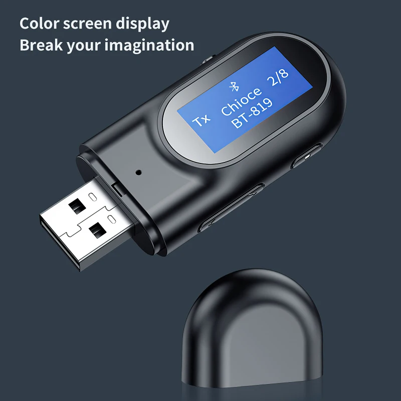 

For TV PC Music Audio Aux T17 2 In 1 USB Wireless Adapter Bluetooth-compatible 5.0 Receiver Transmitter With LCD Display