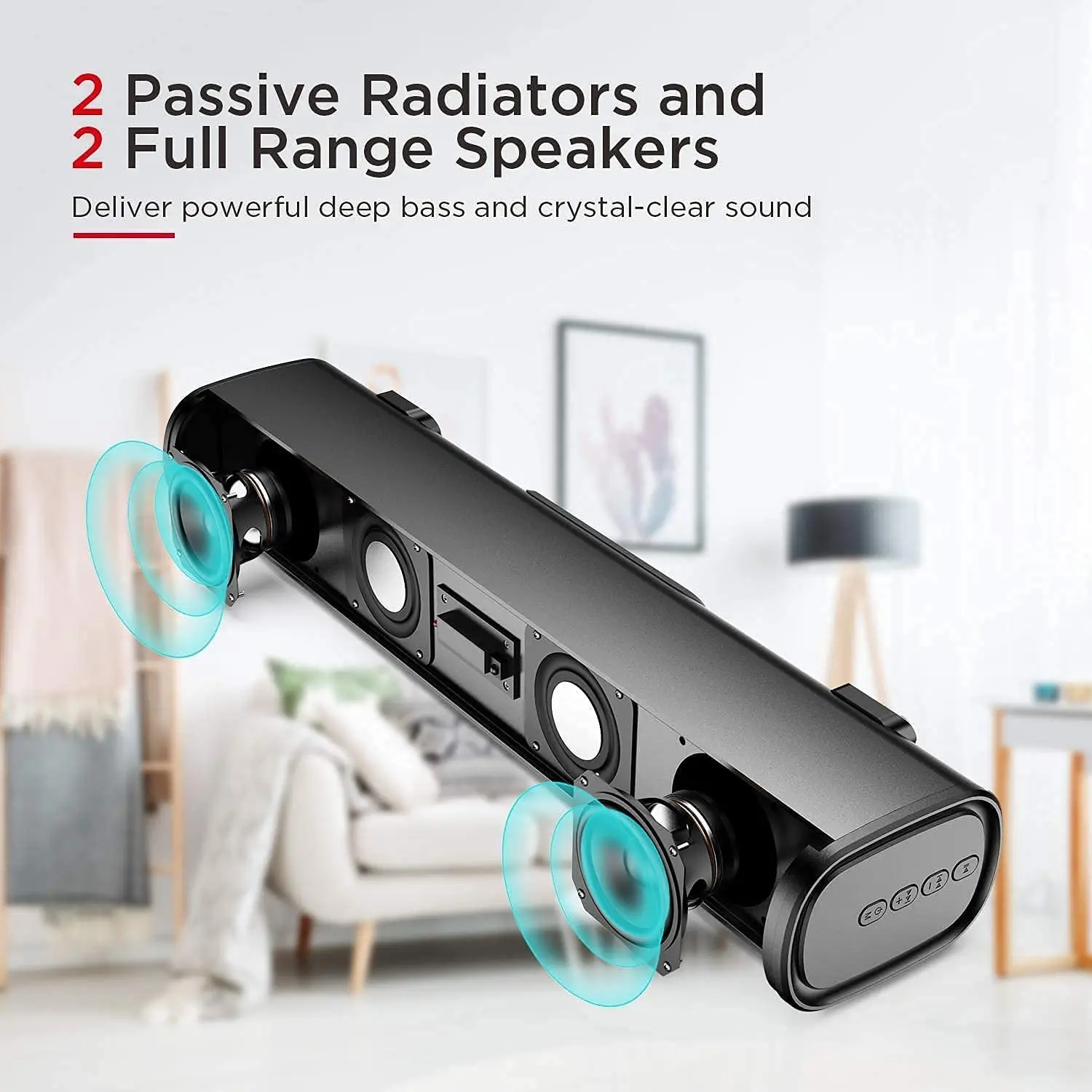 BOMAKER 50W soundbar 16inch Portable Soundbar Bluetooth Speaker 3D surround Home Theater sound system for Computer TV Projector |