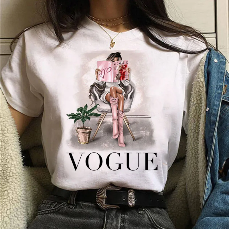 

2021 New Fashion women's Street Korean VOGUE monogrammed white short sleeve T-shirt harajuku street summer Paris style Tops