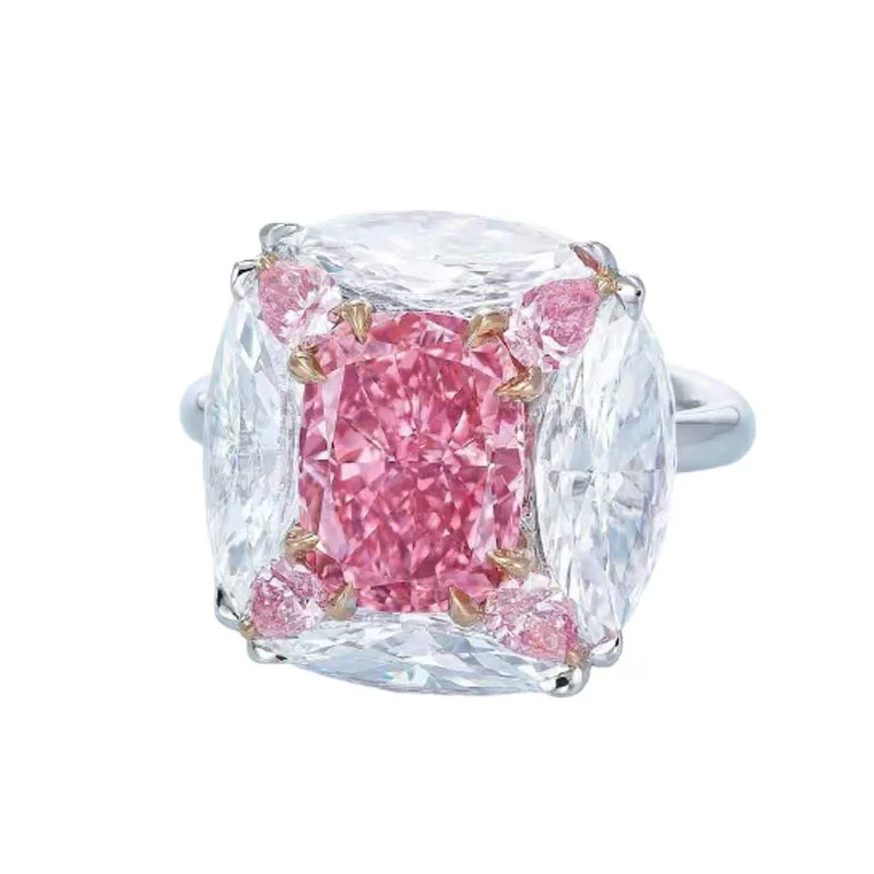 

KQDANCE Luxury 925 Sterling Silver Rings Created Pink Moissanite Diamond Gemstones Wedding Engagement Ring Fine Jewelry 2021