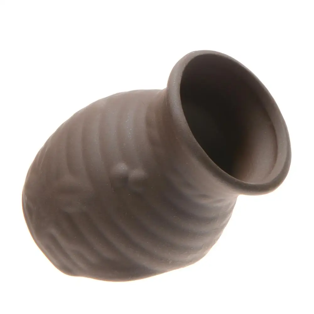 Saim аквариум орнамент керамический с одним отверстием коричневый в форме вазы