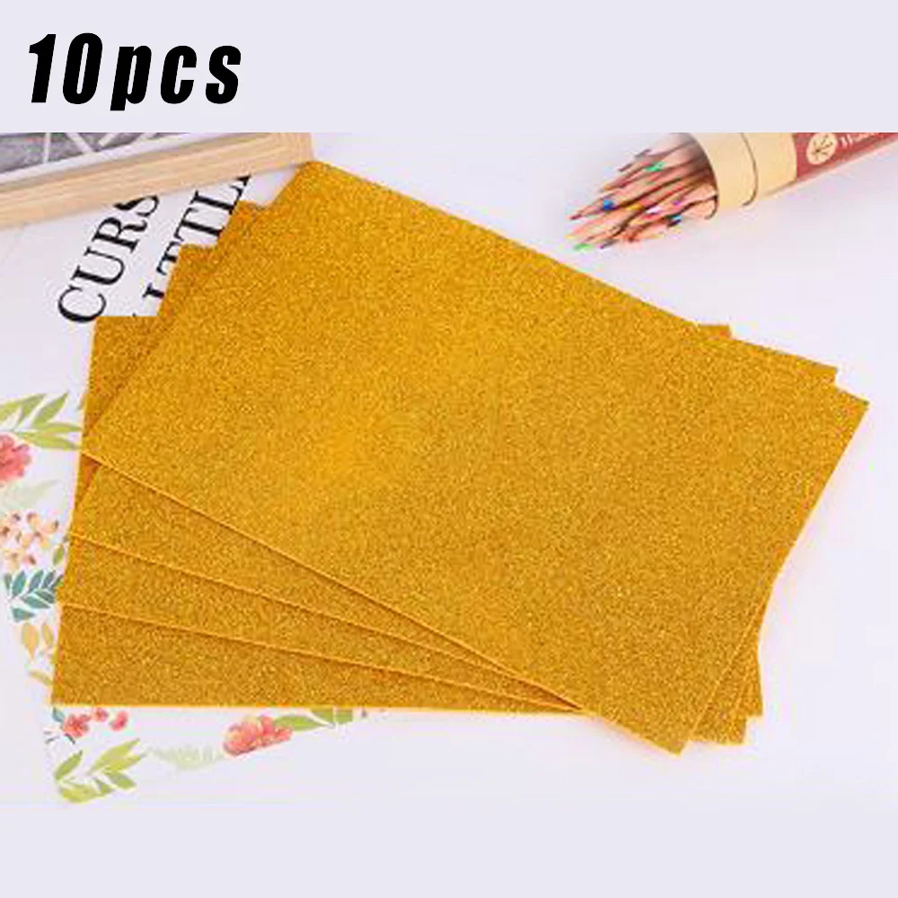 10pcs Golden 10 шт. блестящая бумага для скрапбукинга EVA мягкие губки бумага для рукоделия Ручная работа для детей сделай сам ручная работа Золотая бумага флэш-Пена наклейки - Цвет: 10pcs Golden