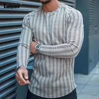 plus size 4xl men basic top long sleeve fashion stripes t shirt masculinas 2021 autumn casual pullovers mens skinny tees shirt