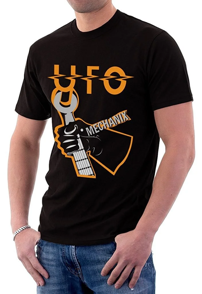 Мужская футболка UFO Mechanix тяжелый металл логотип забавная новинка для