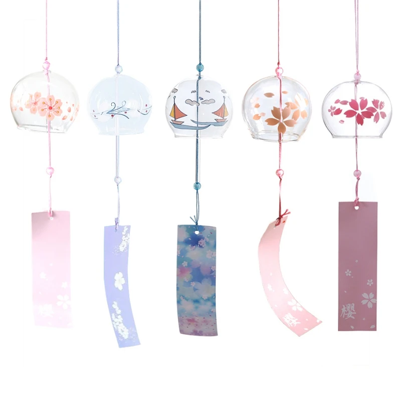 Стеклянный ветряной Колокольчик в стиле цветущей вишни креативный