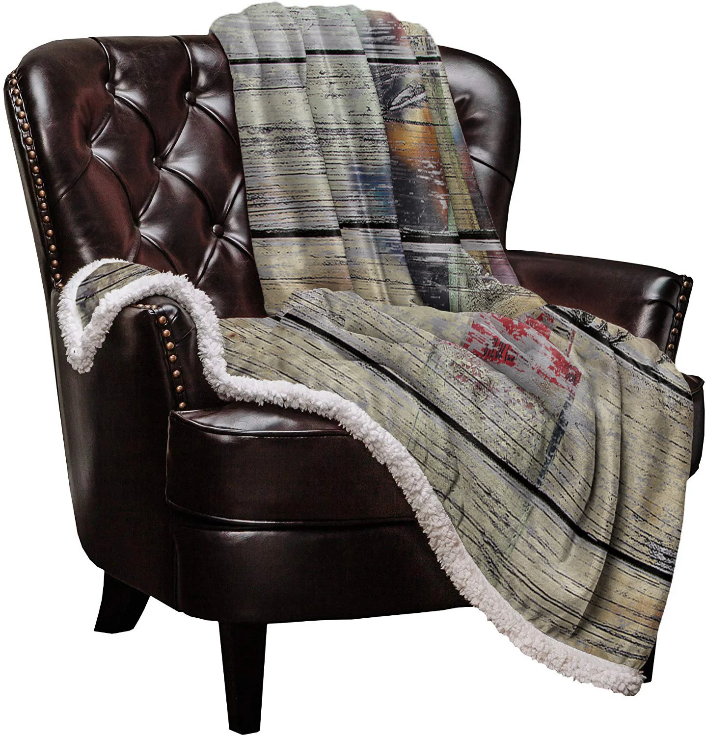 Зимнее Двухслойное кашемировое покрывало из овечьей шерсти в деревенском стиле