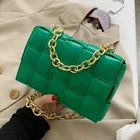 Женская сумка через плечо с цепочкой, роскошный брендовый дизайнерский саквояж кросс-боди, маленький кожаный мессенджер, зеленые женские тоуты