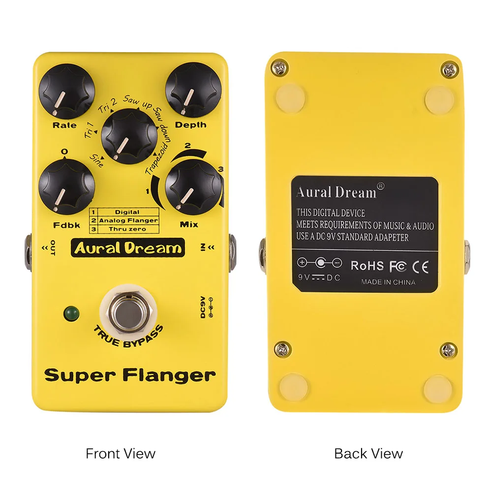 Педаль для гитарных эффектов Super Flanger 3 режима корпус из алюминиевого