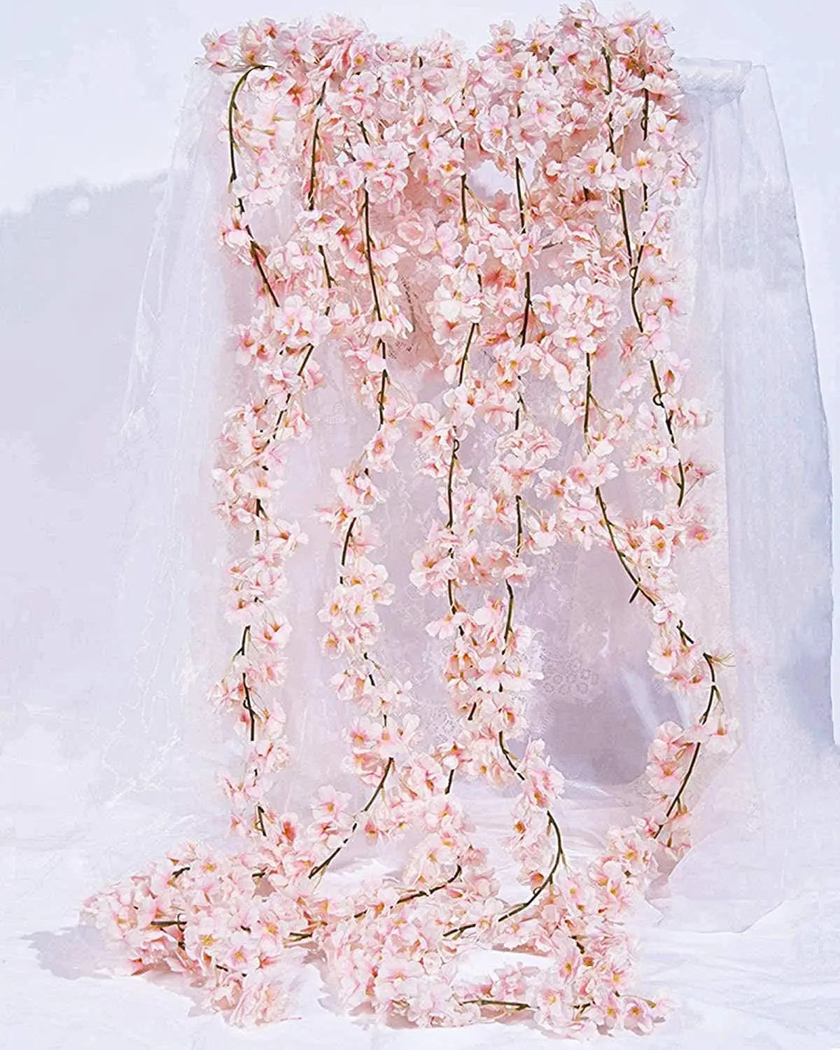 2/4/6PCs 144 Heads Artificial Cherry Blossom Flowers for Wedding Pink Garland Hanging Vine Fake Flower Home Party Decoration | Дом и сад