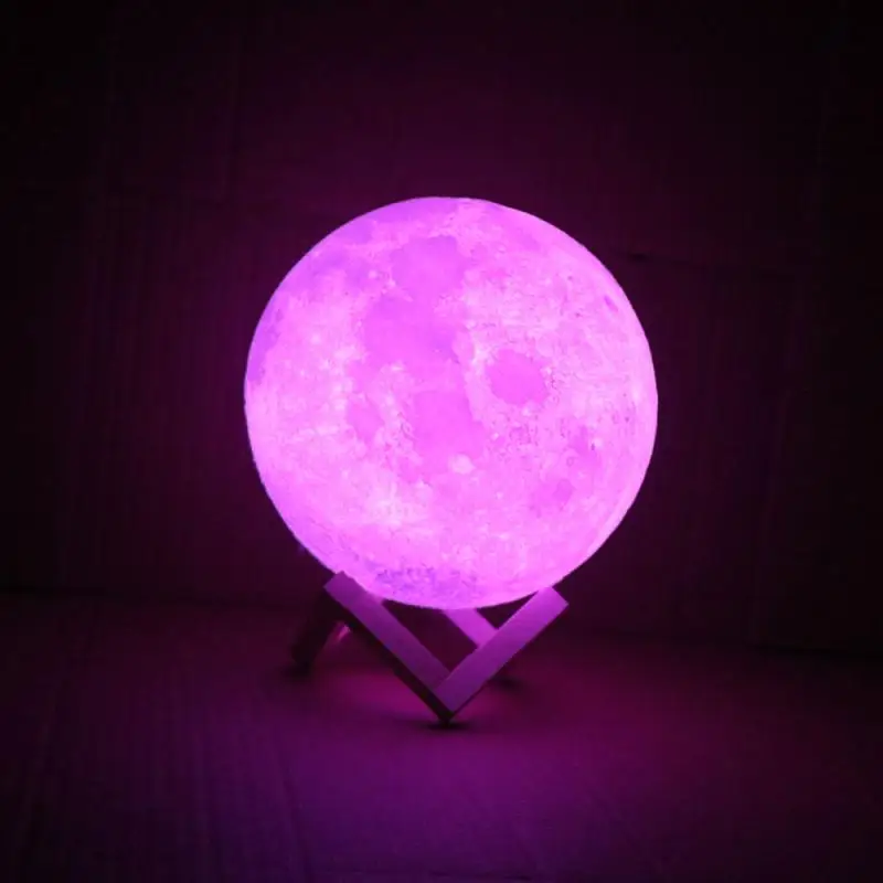 

RGB 3D Print Star Moon Lamp Colorful Change Touch Home Decor Creative Gift Usb Led Night Light Galaxy Lamp Touch Moon Lamp