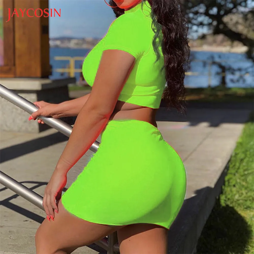 Модные женские мини юбки Jaycosin сексуальная однотонная флуоресцентная юбка