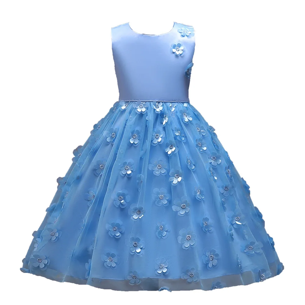 Платье с цветочными лепестками Новая одежда принцессы для девочек Свадебный