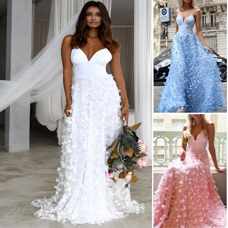 Лето 2020 свадебные платья Кружевная аппликация с тюлем свадебное платье на