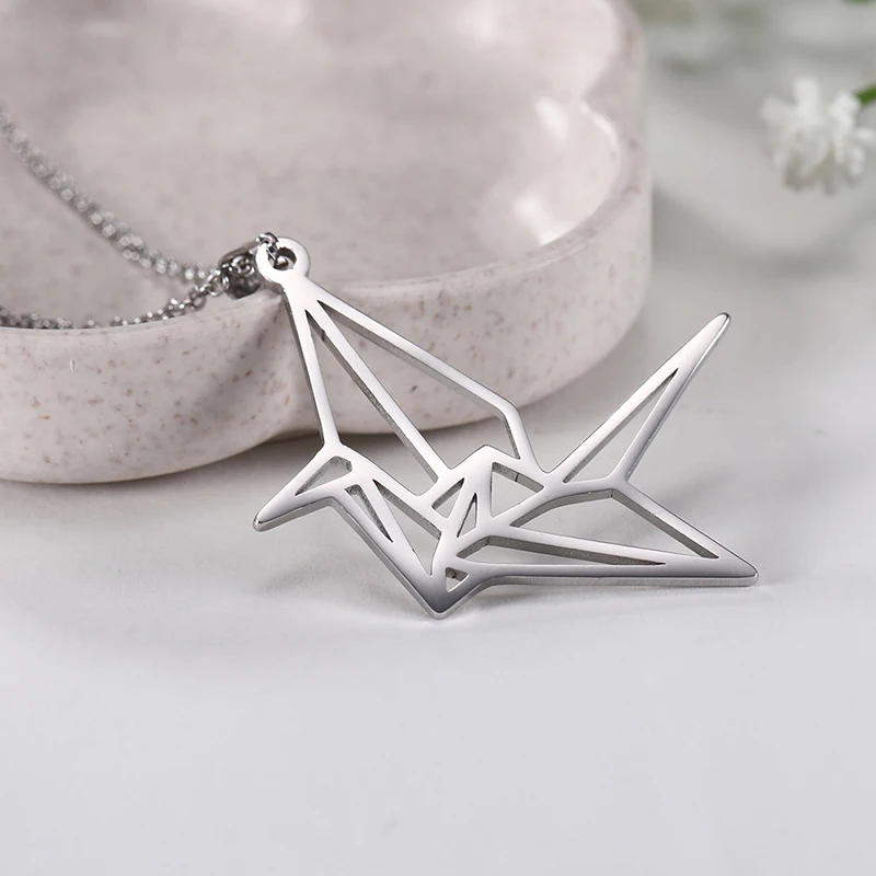 Teamer Hollow Sacred Unicorn Crane Animal Necklace Girls Women Stainless Steel Initial Chain Necklaces Jewelry New Year Gift | Украшения и
