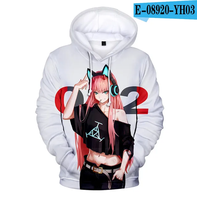 

Popular DARLING In The FRANXX Hoodies Hipster Anime Zero Two Hoodie 3D Sweatshirt Cute Boys Girls Clothes Men/Women Clothes Tops