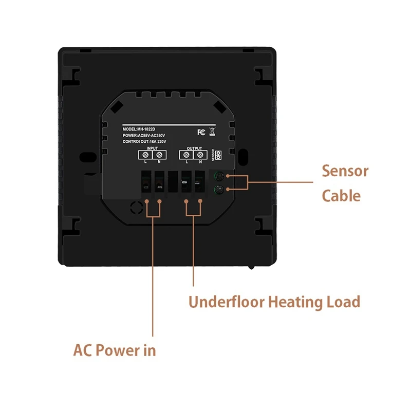 

Temperature Controller Contact Screen Smart Thermostat Water Electric Boiler Heating AC85-240V Thermostat