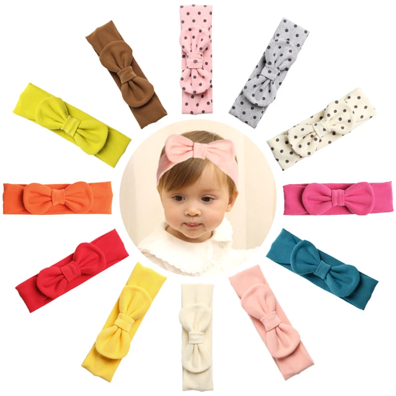 

1 Pieces Baby Girl Headband Infant Hair Turban Cloth Bow Newborn Headwear Headwrap Gift Toddler Ribbon Rabbit Bunny Ear Hairband