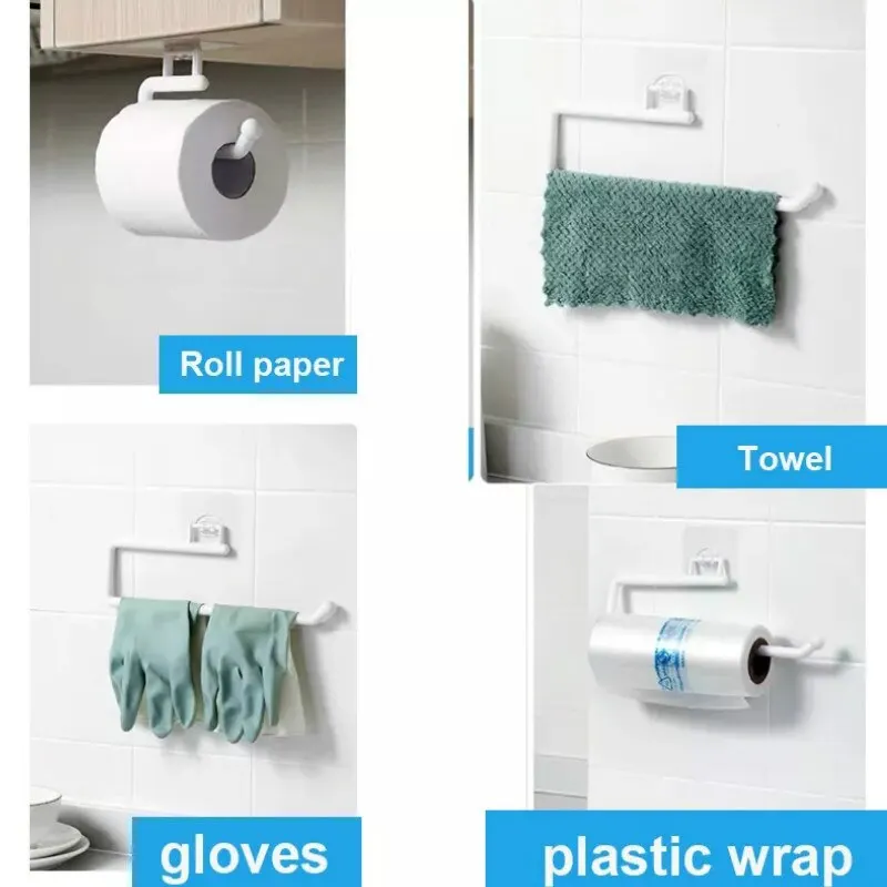 

Bathroom Paper Roll Holder Kitchen Towel Hanger Rack Bar Cabinet Rag Hanging Holder Bathroom Organizer Shelf Toilet Paper Holder