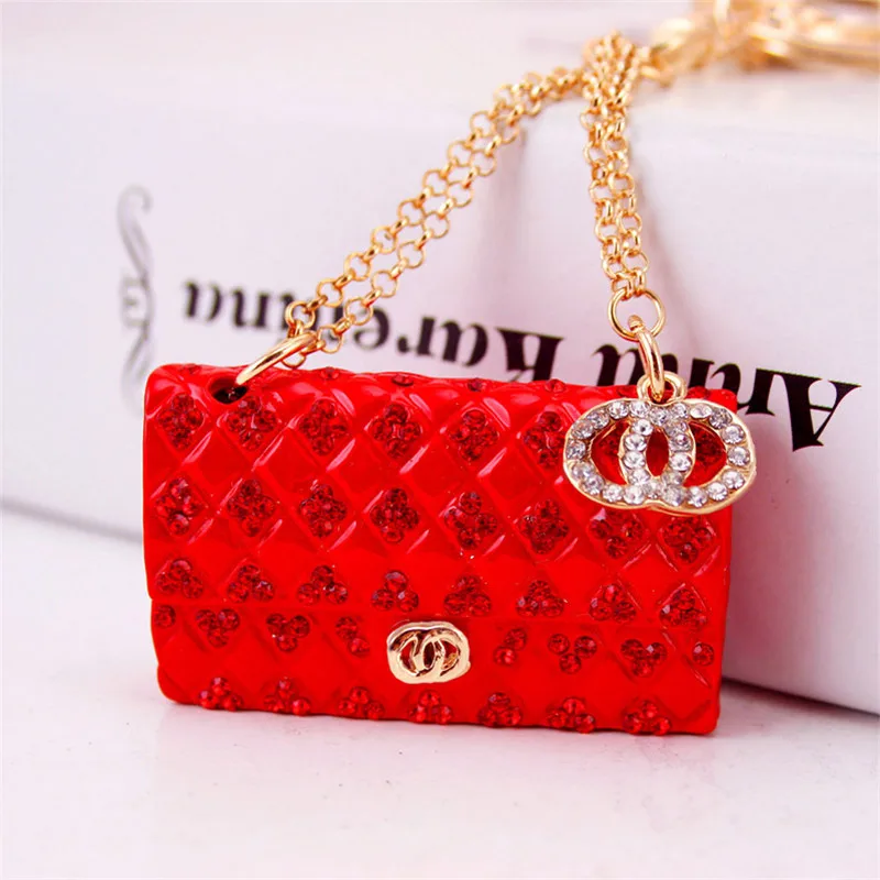 

2020 New Trend Creative Crystal Rhinestone Bag Pendant Key Chain For Women GIrls Car Bag Keyring Gift Accessory