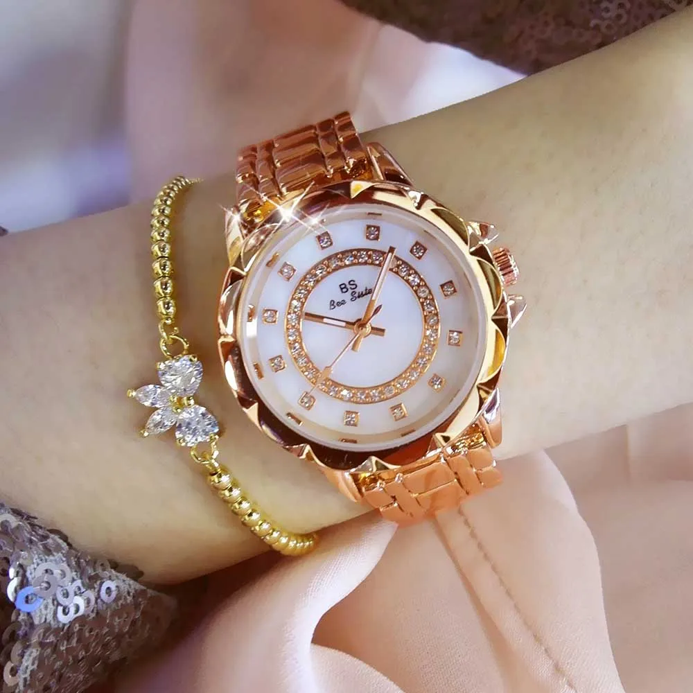2019 new authentic women's watch high-end bracelet fashion trend versatile quartz waterproof diamond-encrusted women |