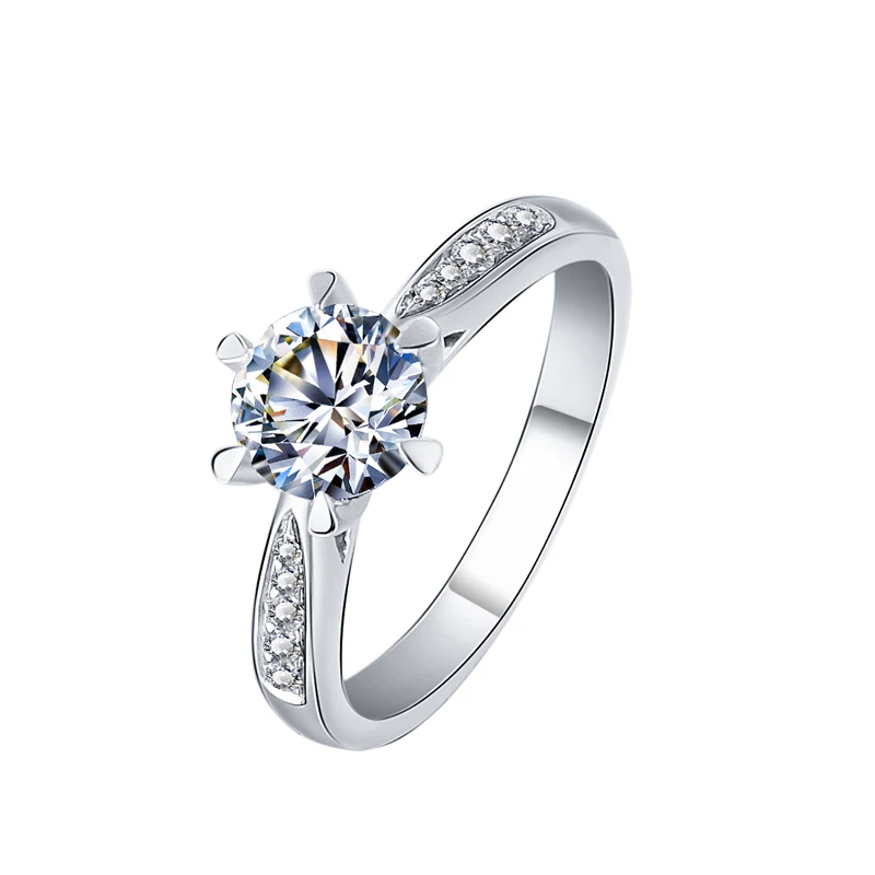 BOEYCJR 925 серебро 1ct/2ct/3ct F цвет Moissanite VVS обручальное свадебное кольцо с бриллиантом