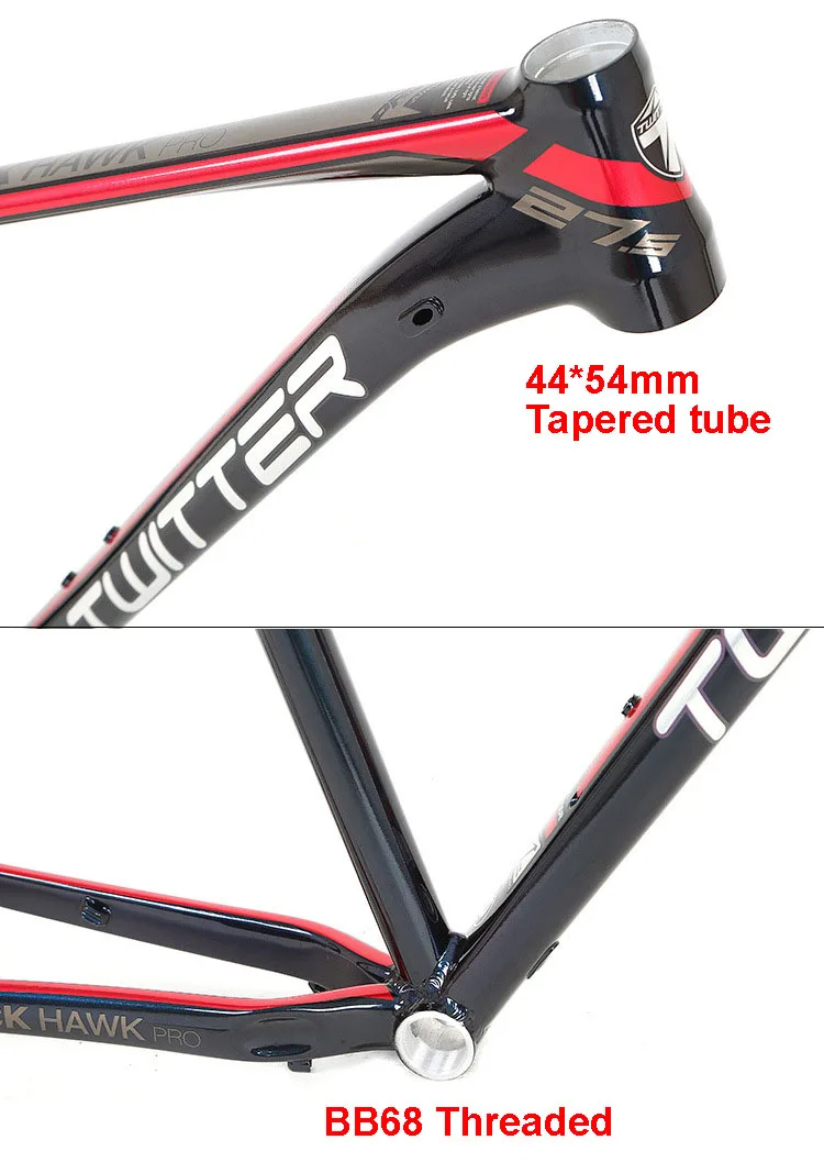 Твиттер Mtb рамка Черный Hawkpro 27 5 29er AL7005 XC горный велосипед рама гладкая Сварка