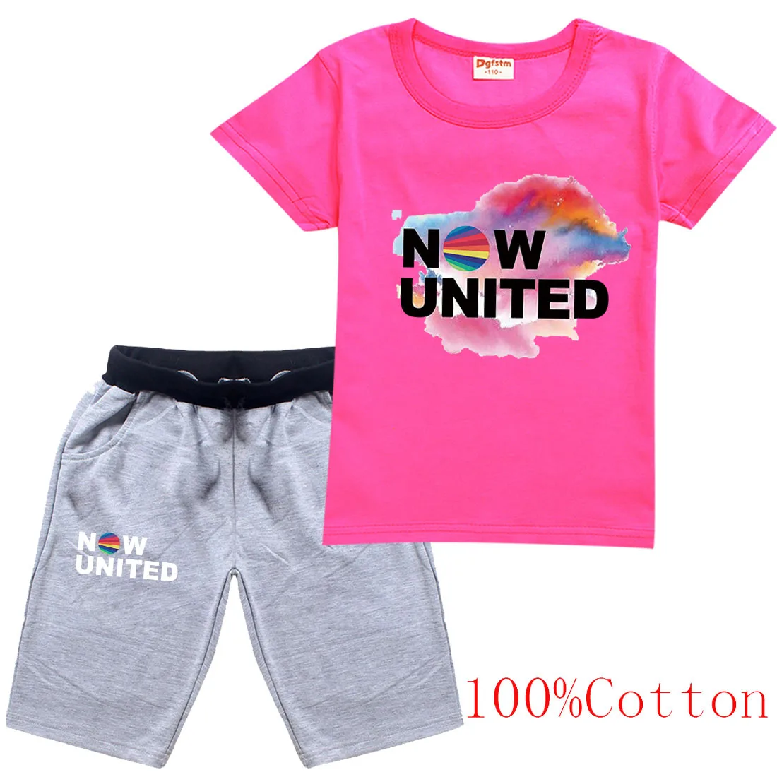 

Fashion Now United Clothes Kids Cotton T-shirt Short Pants 2pcs Sets Children Anime Print Outfit Girls Boy Summer Clothing Set