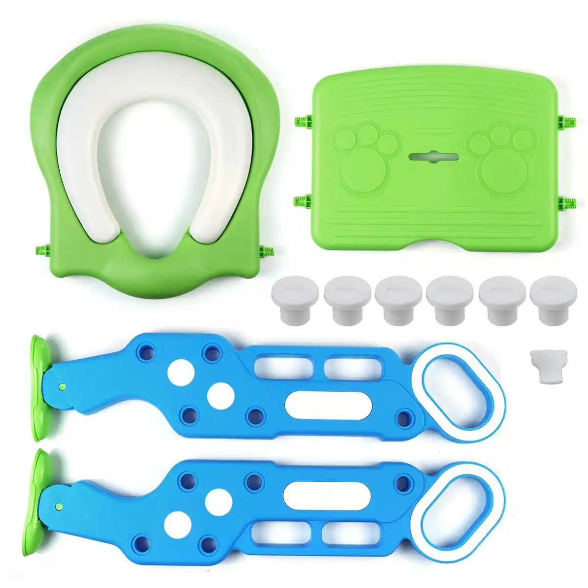 

Folding Baby Potty Infant Kids Toilet Training Seat with Adjustable Ladder Comfortable Backrest Cute Soft Cushion