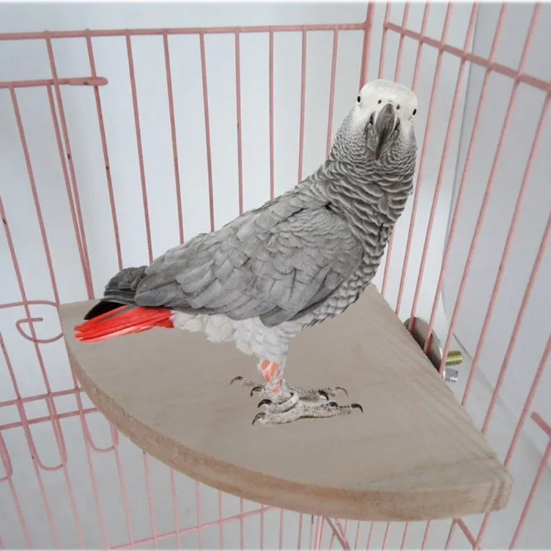 

Pet Bird Parrot Wood Platform Stand Rack Toy Hamster Branch Perches For Bird Cage Toys 3 Sizes Pet Supplies