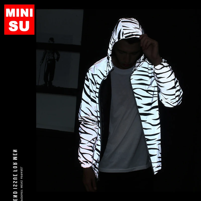 Тренчкот мужской светоотражающий водонепроницаемая уличная одежда в стиле