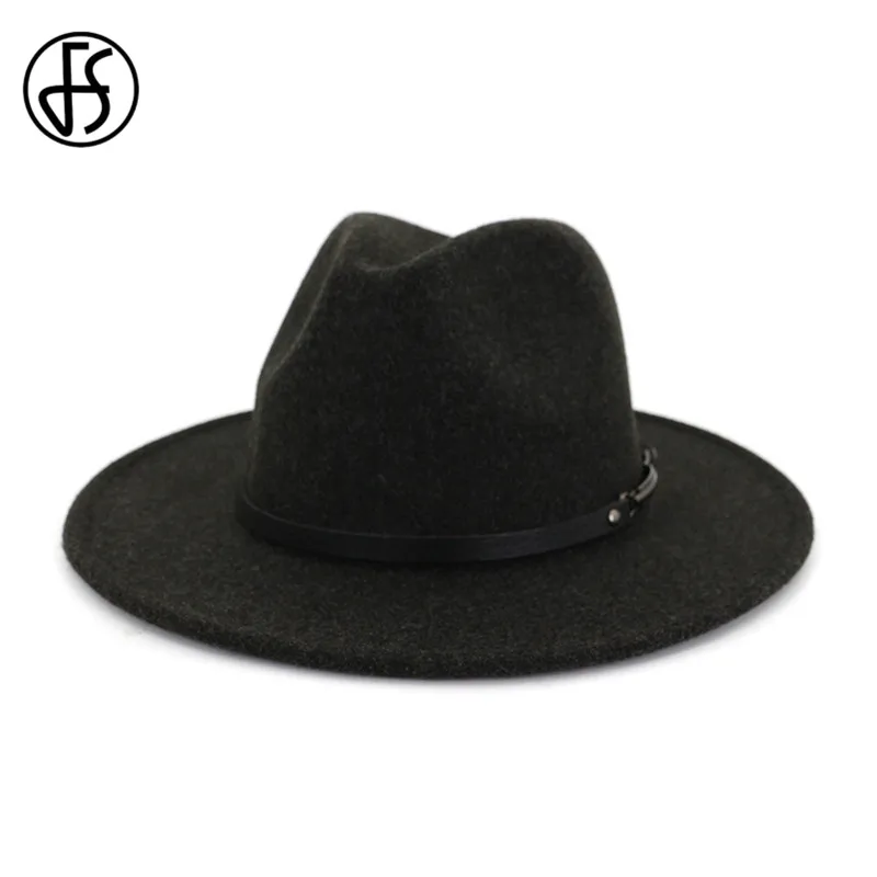 Шапка фетровая унисекс FS из шляпа с широкими полями шерсти бежевого и белого