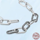 Женский браслет из серебра 925 пробы, с круглым застежкой и змеиным узором