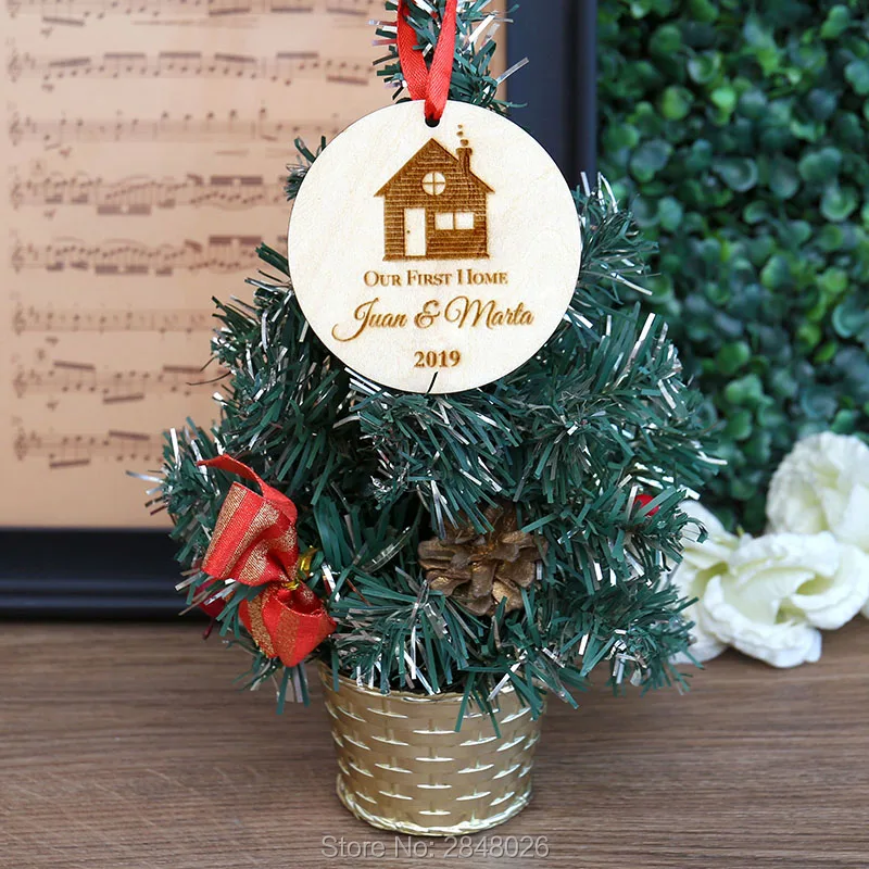Индивидуальный деревянный наш первый семейный Рождественский орнамент