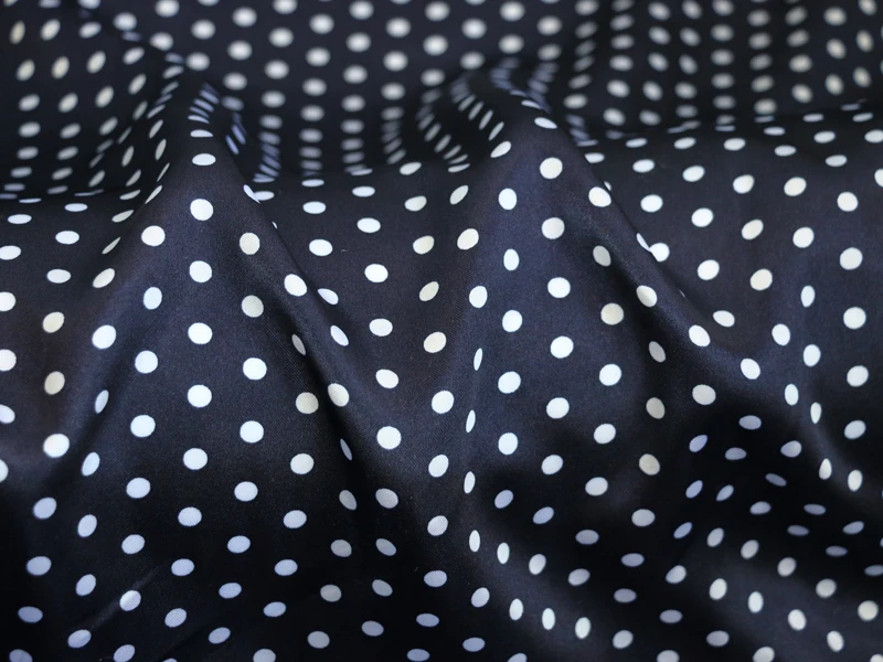 Per Meter, niedliches Polka-Dots-Material, Satin, Charmeuse, weicher Mantel, Futter, Schal, DIY-Stoff – Detail 36