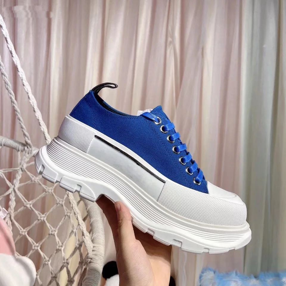 

Women Sneakers Platform Lace Up Sports Shoes Loafers Women Canvas Wedges Casual New Big Size Genuine Leather