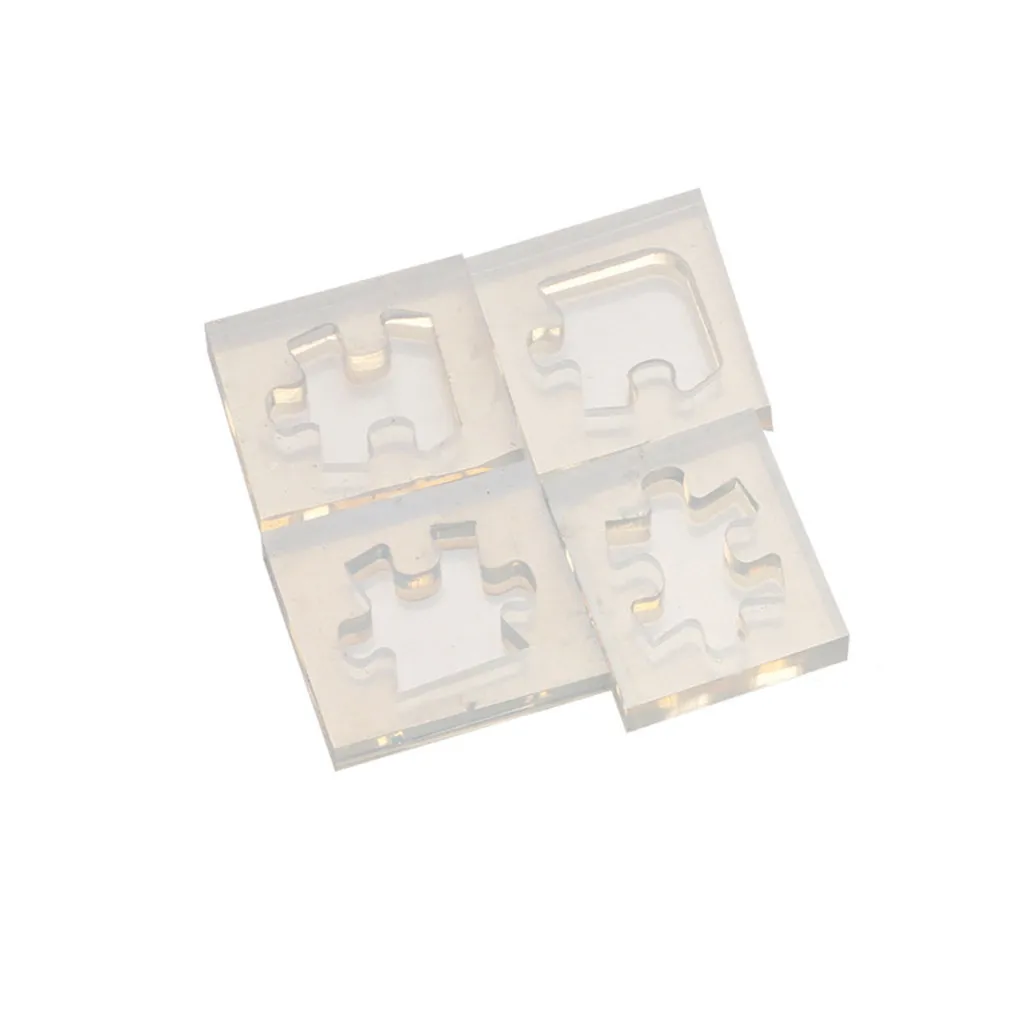 4pcs/set Puzzle Piece Gemstone Crystal Molder Epoxy Mold DIY Pendant Making Tools Silicone Mould handmade epoxy resin molds#p3 | Дом и сад