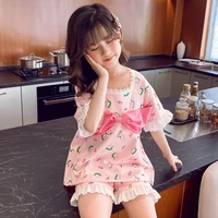 girl boys pajamas suits kids baby 2021 bow spring summer nightclothes nightgowns sleepwear pajamas sets children clothing
