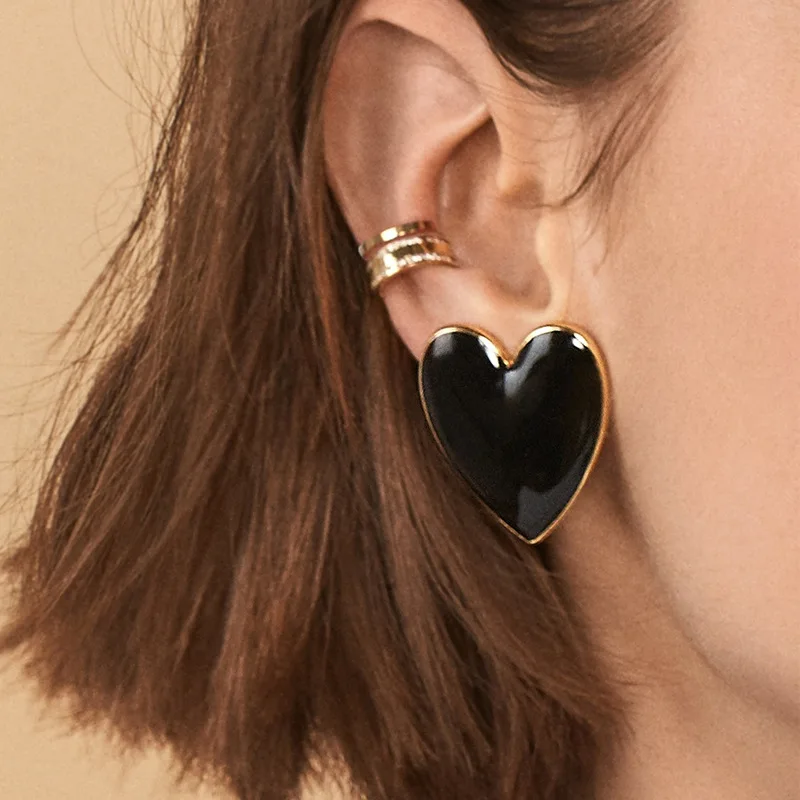 

Sweet Love Heart Stud Earrings for Women Multicolor Enamel Peach Heart Earrings Love Couple Gifts Romantic Jewelry Accessories