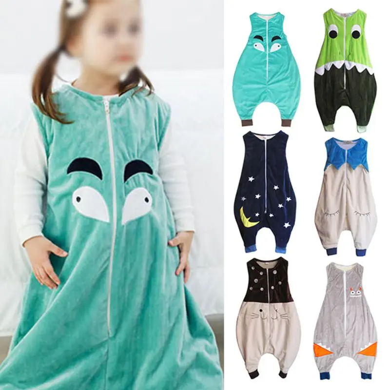 

Newborn Zipper Sleepsack Wrap Cute Baby Short Sleeve Cotton Sleeping Bag Flannel Anti-kick Blanket Bedding