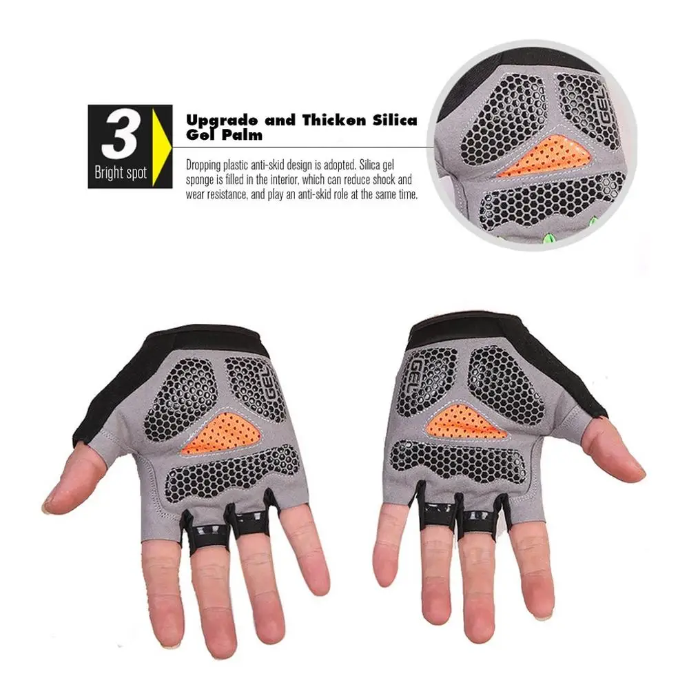 

Men And Women Riding Half Finger Gloves Non-Slip Shock Absorption Fitness Outdoor Sports Climbing Ice Silk Gloves
