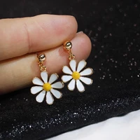 2021 new korean style daisy flower earrings for women delicate flower style drop earring girls sweet jewelry gifts