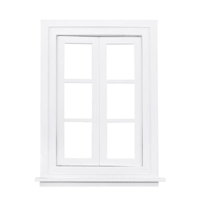 

Unpainted Wood 6 Pane Window for 1/12 Dollhouse Furniture Any Room Accessory