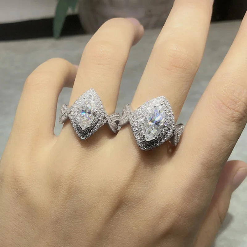 Женское кольцо с фианитом конский глаз | Украшения и аксессуары