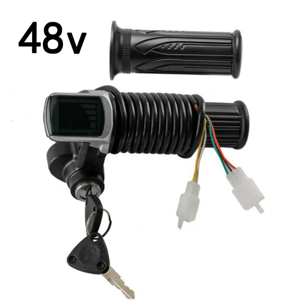 

1 Pair Left And Right 48V Electric Bicycle Throttle Grip Speed Control Knob LCD Battery Display For Electric Bike Cooter