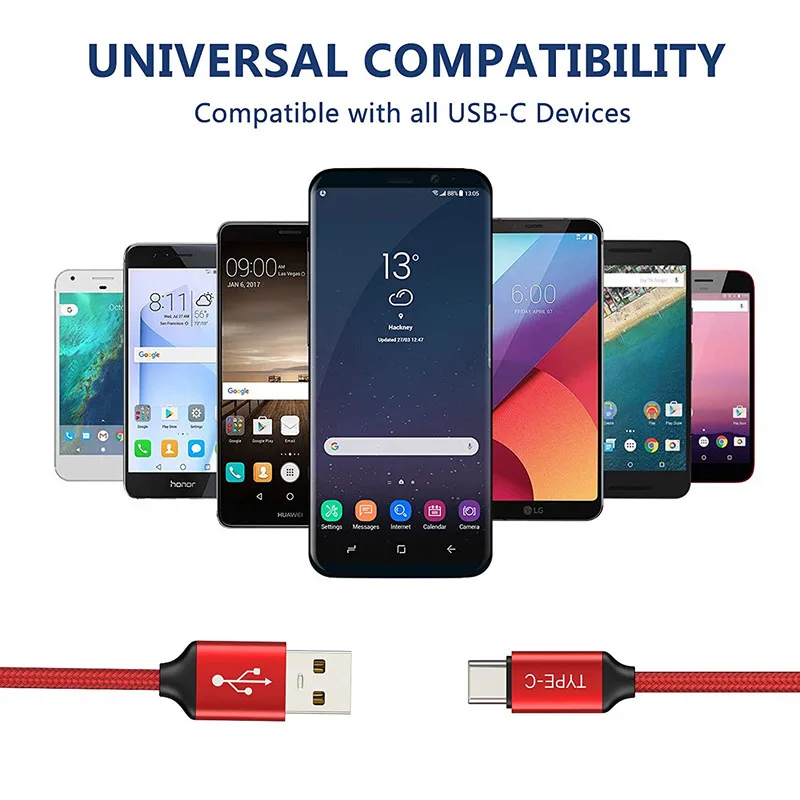 USB Type C Cable 2A Fast Charging Data for Huawei Mate 30 Pro Xiaomi Mi 9 8 Se Redmi 8A Mobile Phone Charger |