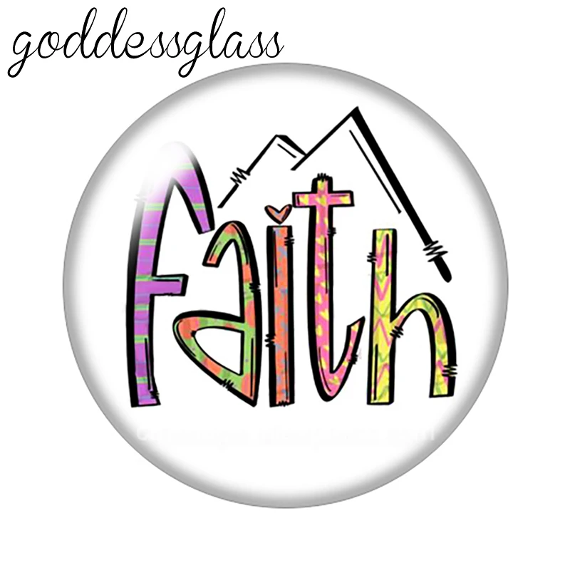 Модный художественный шрифт Вера Любовь Бог доверие 10 шт. круглые кнопки 12 мм/18 мм