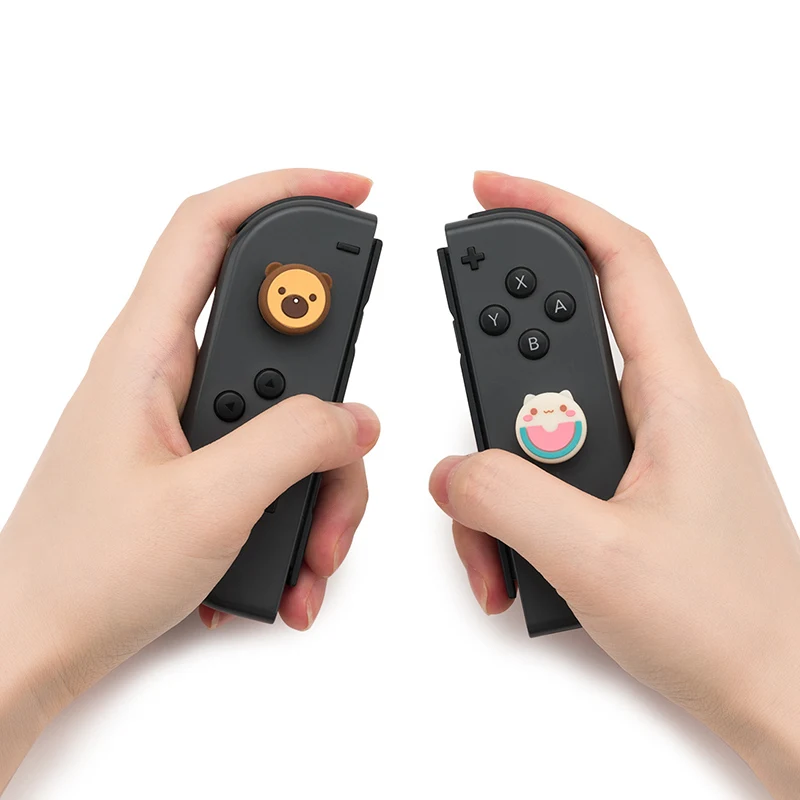 Милые ручки для больших пальцев с медведем и кошкой джойстика Nintendo Switch |