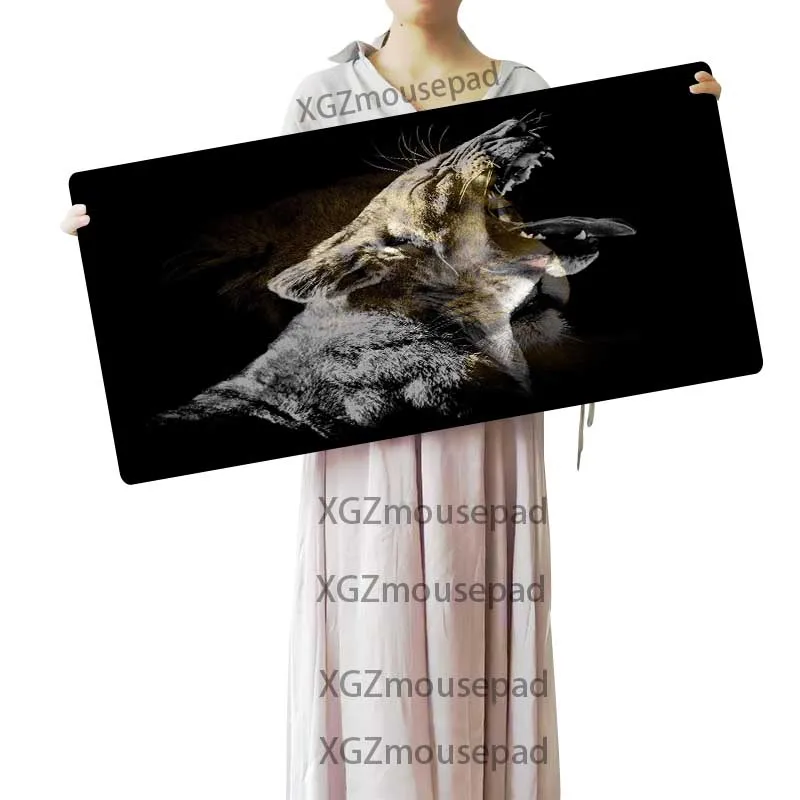 Большой коврик для мыши XGZ с изображением животных Льва рора черный Коврик